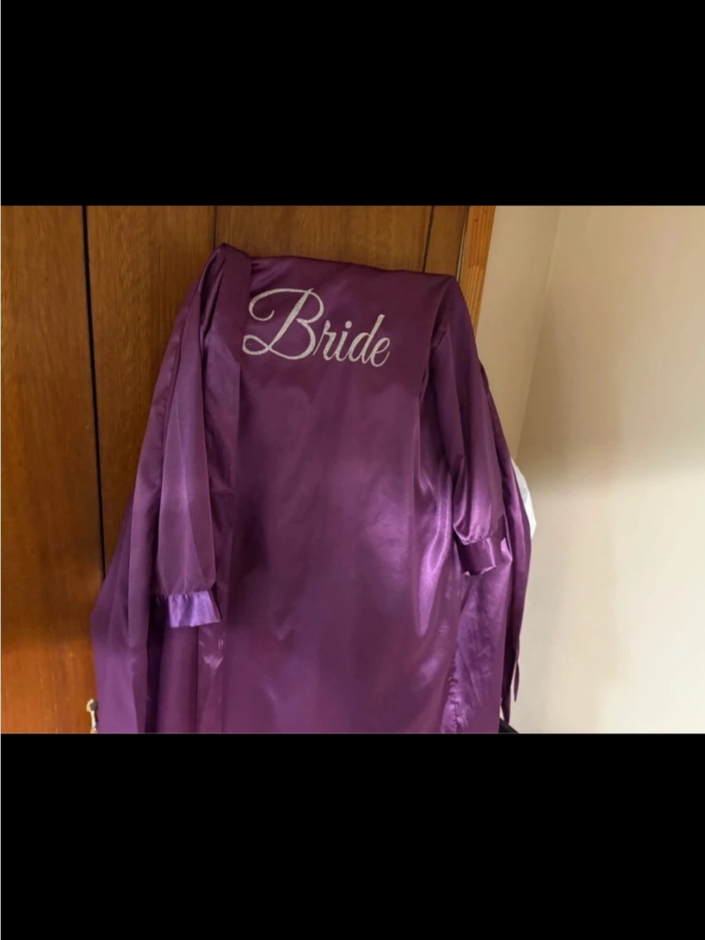 Bride Satin Robe in Purple - Picture 2 of 2